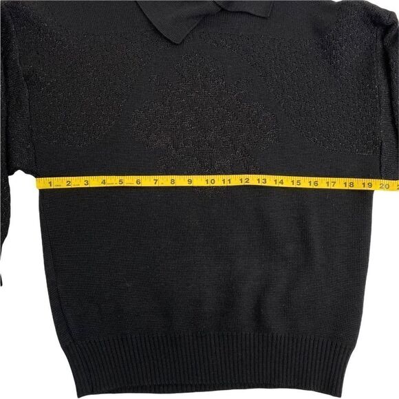 Skitique Int’l 100% Wool Nordic Ski Sweater Women's Medium Black Snowflake - Picture 6 of 8